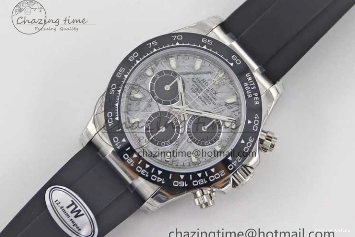 0509 WeatherProof Daytona 116519 SS TWF 1:1 Best Edition 904L Steel Gray Meteorite Black Dial on Oysterflex Strap A 2410